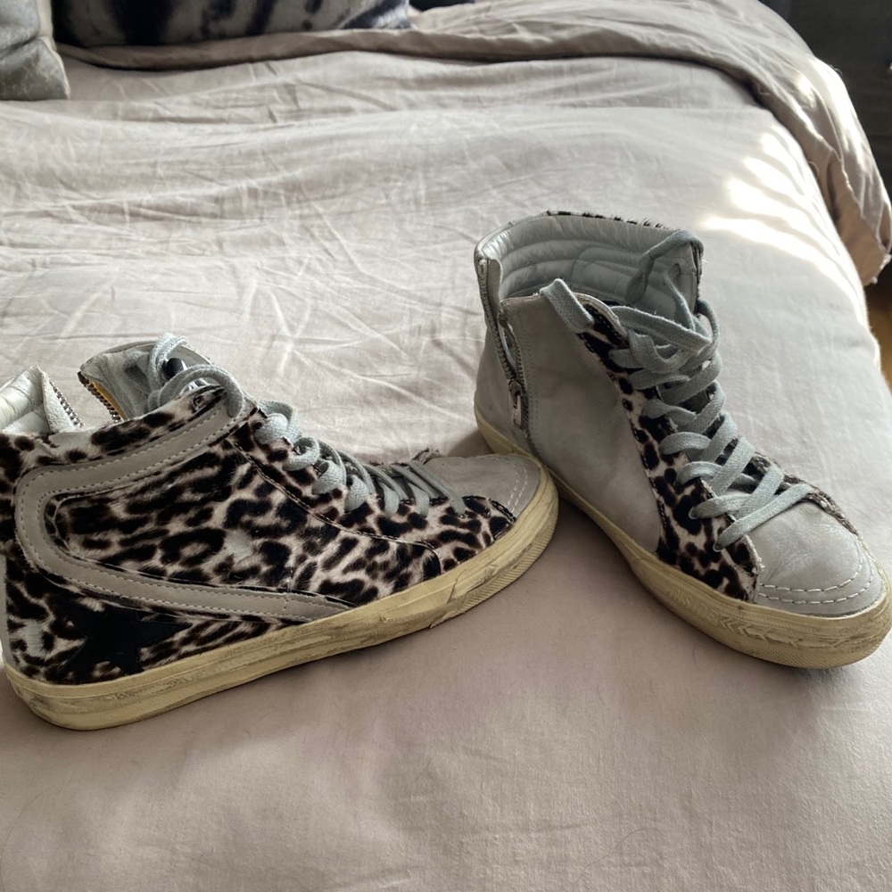 Golden Goose slides with animal print